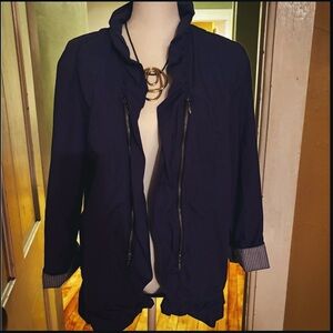 Chico's Navy Blue Open Front Jacket